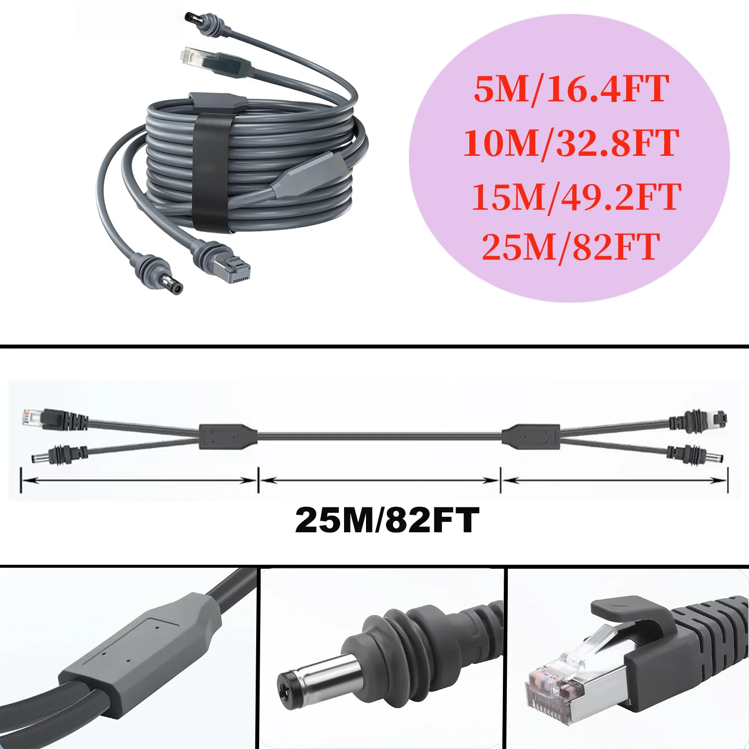 2-In-1 Ethernet Connection Cable DC / USB C Charging For Starlink Mini Extension Cable Power Supply Automotive Accessories
