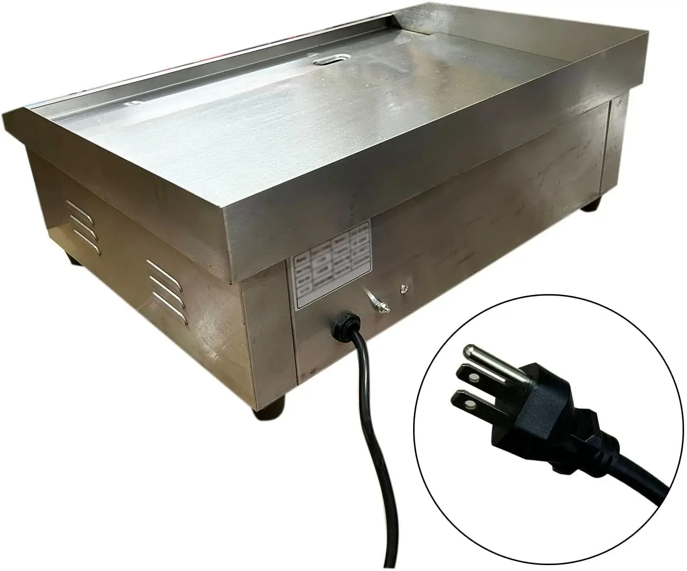 Extra Large Commercial Electric Countertop Griddle Grill, Flat Top Grill Indoor, Stainless Steel Restaurant Grill, Tab