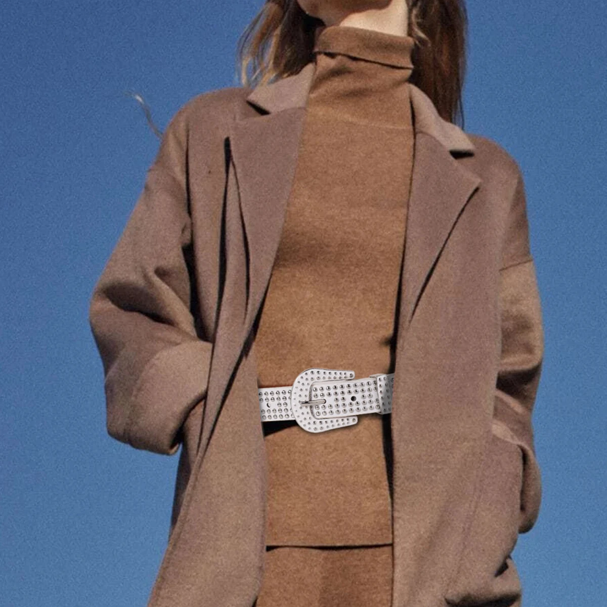 حزام نسائي مرصع بالفضة، نمط شارع عصري، مقترن بالجينز، حزام على طراز الهيب هوب الشرير مناسب للمناسبات المختلفة #2