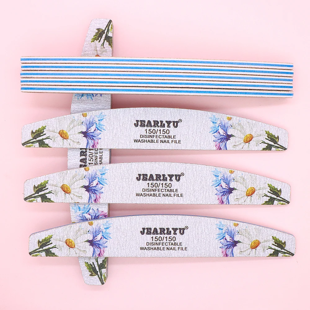 60 pezzi lime per unghie professionali da 80 a 240 grana fiore colorato stile curvo lima per unghie pedicure forniture per nail art set di strumenti per manicure