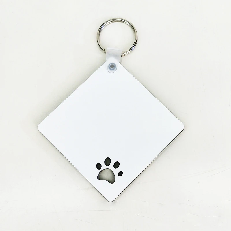 10pcs Sublimation DIY White Blank MDF Hollow Paw Print Different Bag Part Keychain