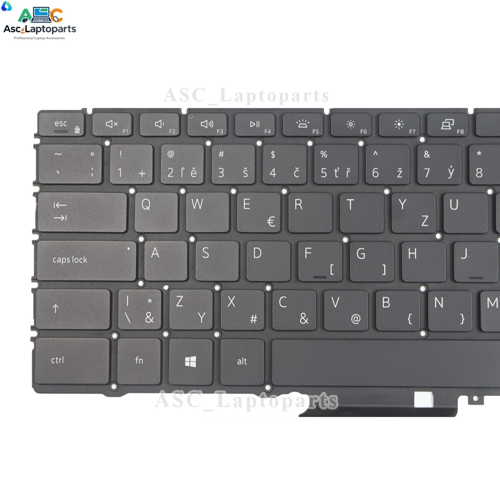 New Czech Slovak Keyboard for Dell XPS 13 7390 2-in-1 P103G, XPS 13 9310 2-in-1 Black with BACKLIT ,  no Frame