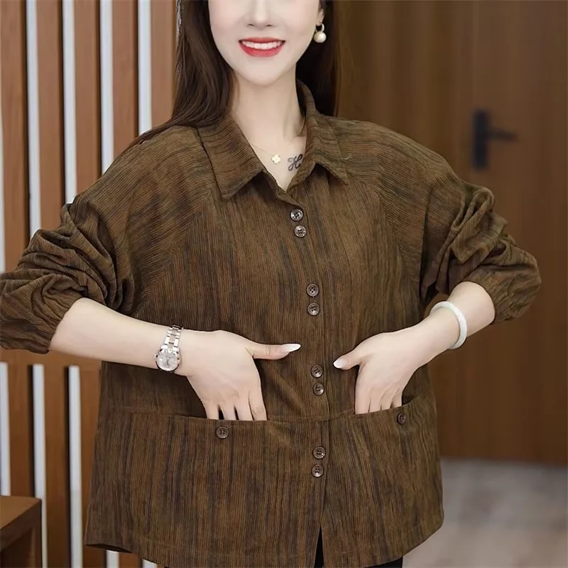 

Женский короткий вельветовый топ с откидным воротником и двойной пряжкой