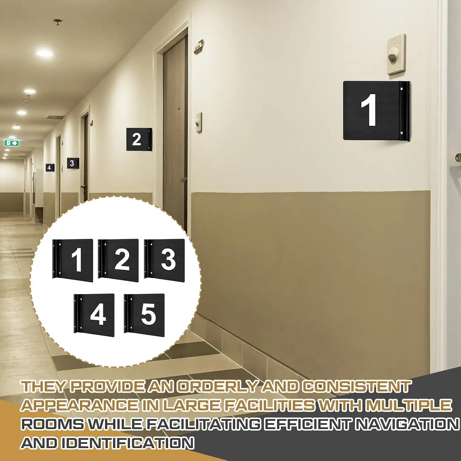 Exam Room Sign Numbers Double Sided Door Flags Set Five
