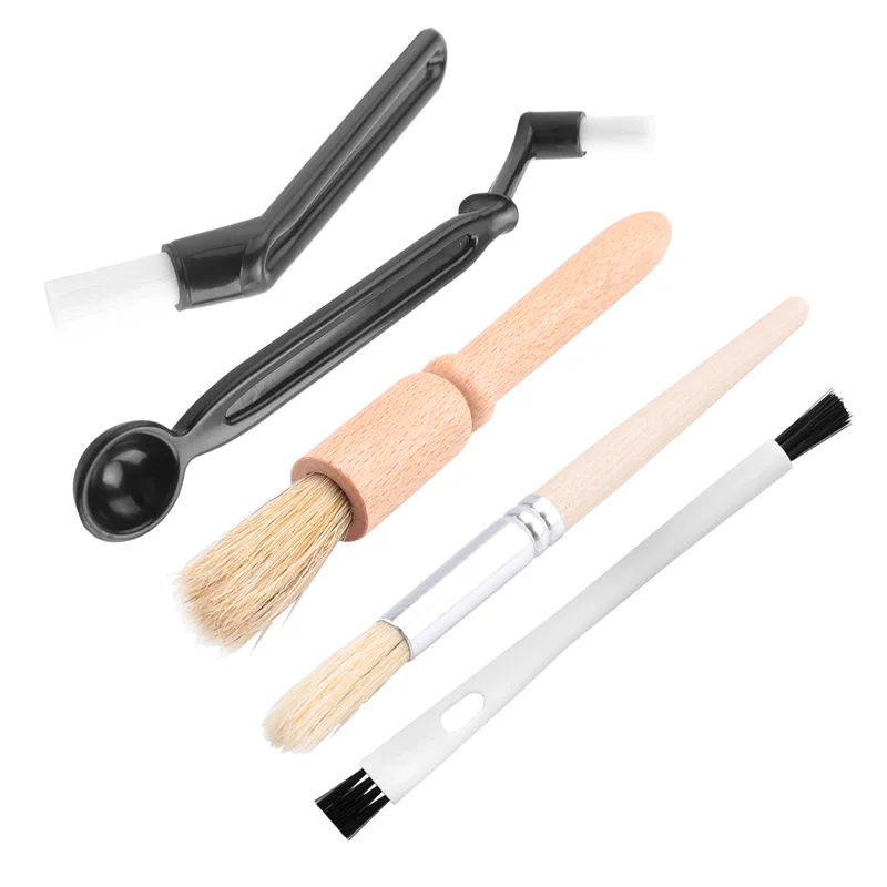 Stable-Coffee Brush Set Espresso Brush Kit,Wooden Coffee Grinder Machine Cleaning Brush And Espresso Brush For Coffee Machine