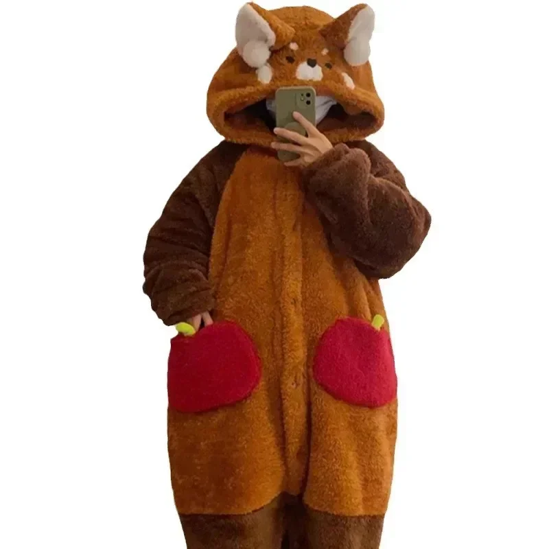Robe de raton laveur pour adulte, pyjama de dessin animé, costumes de cosplay d'Halloween, vêtements de nuit pour animaux