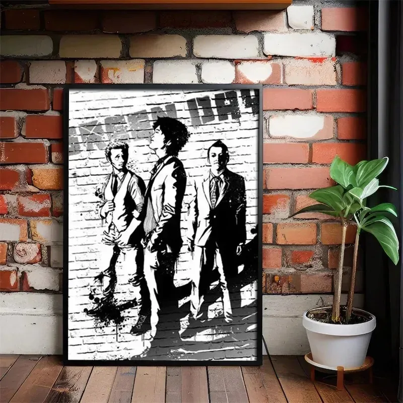 اليوم الأخضر - ملصق فرقة الروك الموسيقية HD طباعة قماش اللوحة ملصق لغرفة النوم الرياضة الغيتار المغني مكتب غرفة ديكور بدون إطار #4