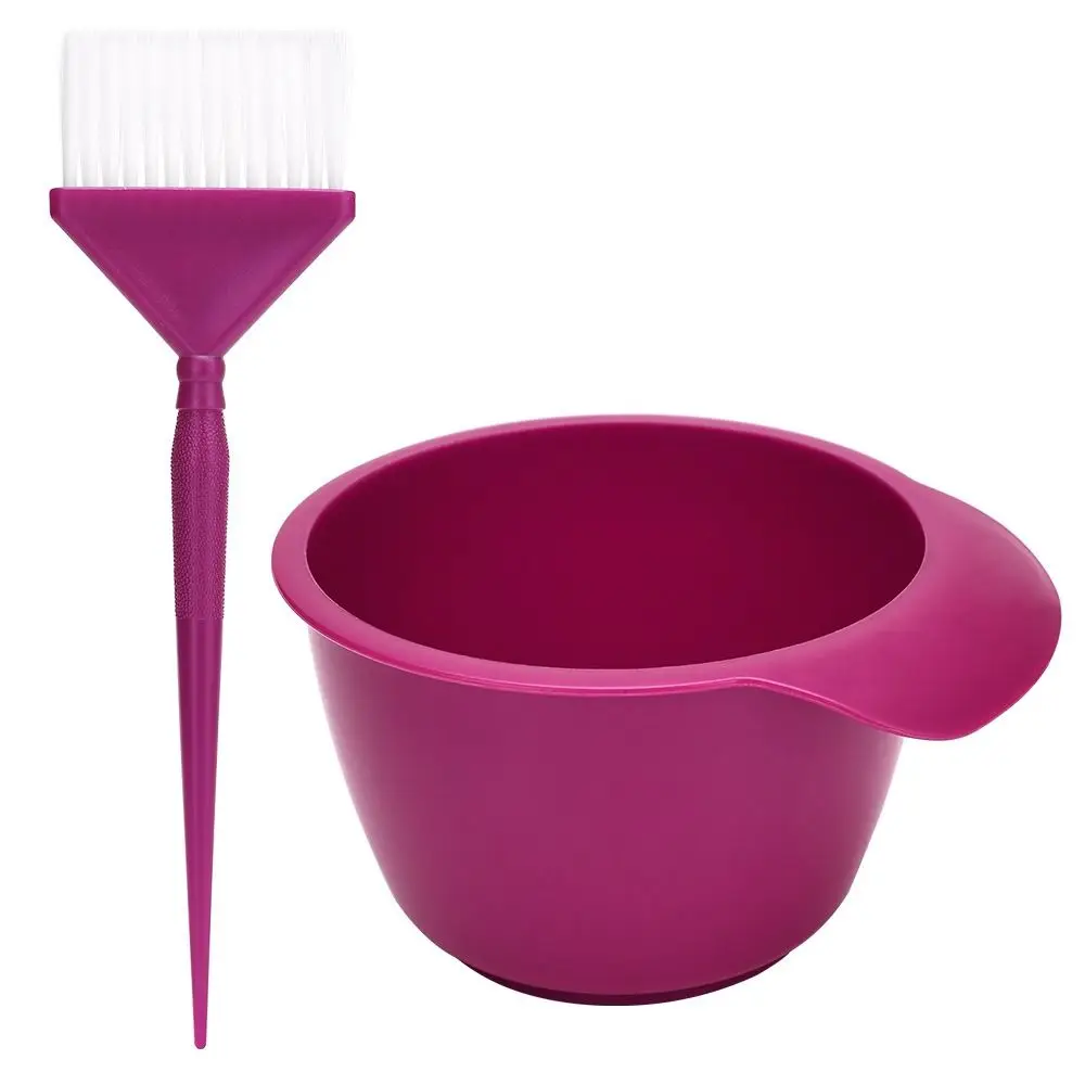 

2pcs/set Plastic Hair Dye Brush Bowl Set Anti-Static Professional Coloring Hair Dye Brush and Bowl Anti-slip Durable
