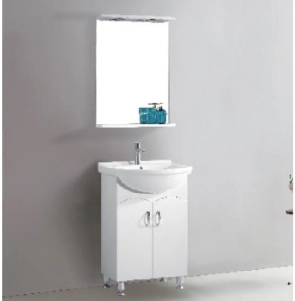 Smart Mirror CabinetModern Bathroom Cabinet Vanity Smart Flower Shape Wood Wall Mounted With Ceramic Basin For Apartment Use
