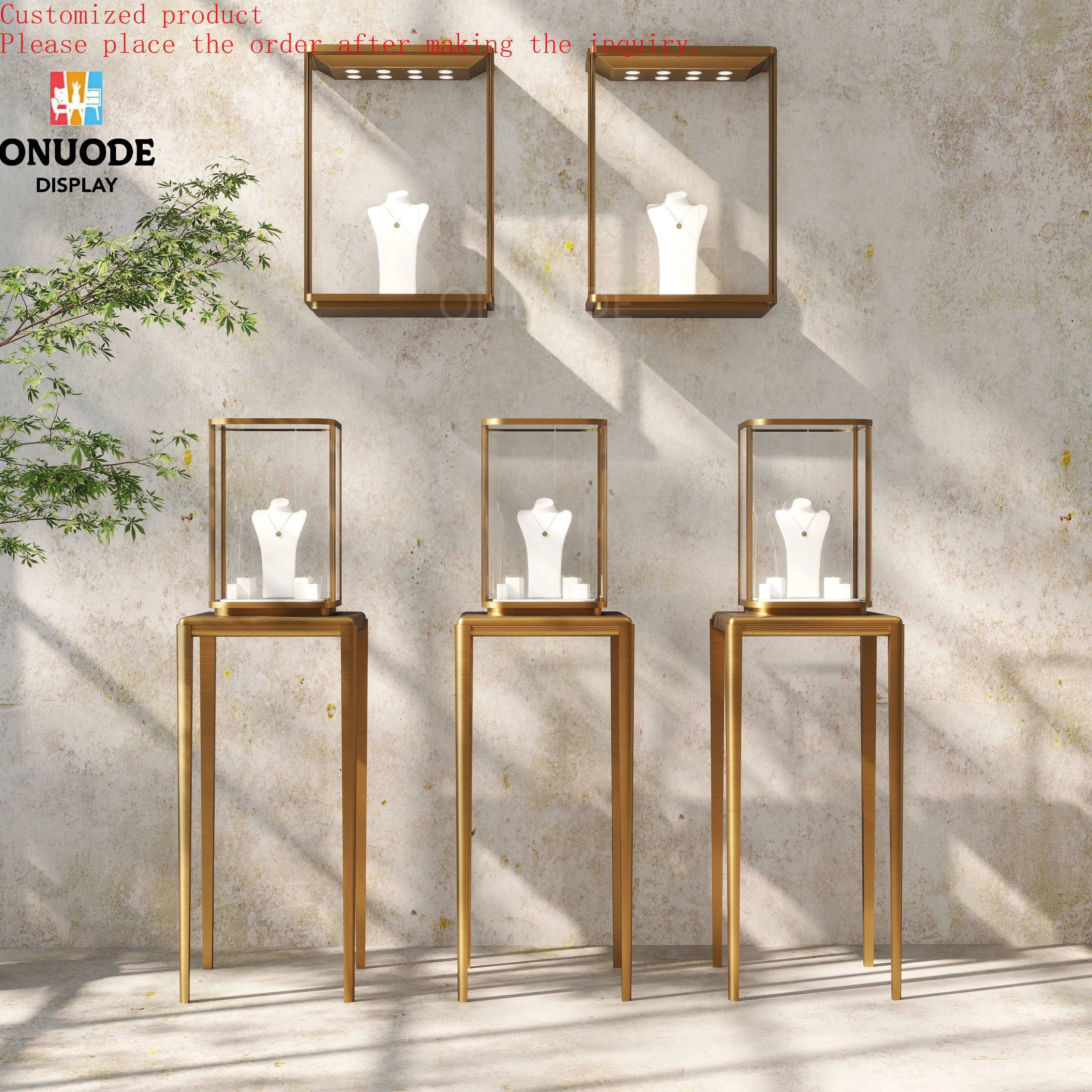 

Custom.New Luxury Jewelry Store Counter and Shop Shelf LED Light Handbag and Jewellery Display Showcase on Sale
