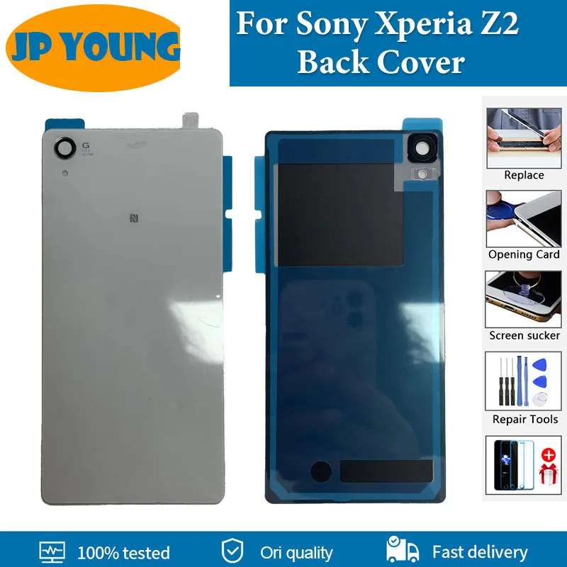 AAA+ Quality New Back Cover For Sony Xperia Z2 Rear Door Battery D6503 D6502 SO-03F Back Housing Case With Logo Replacement