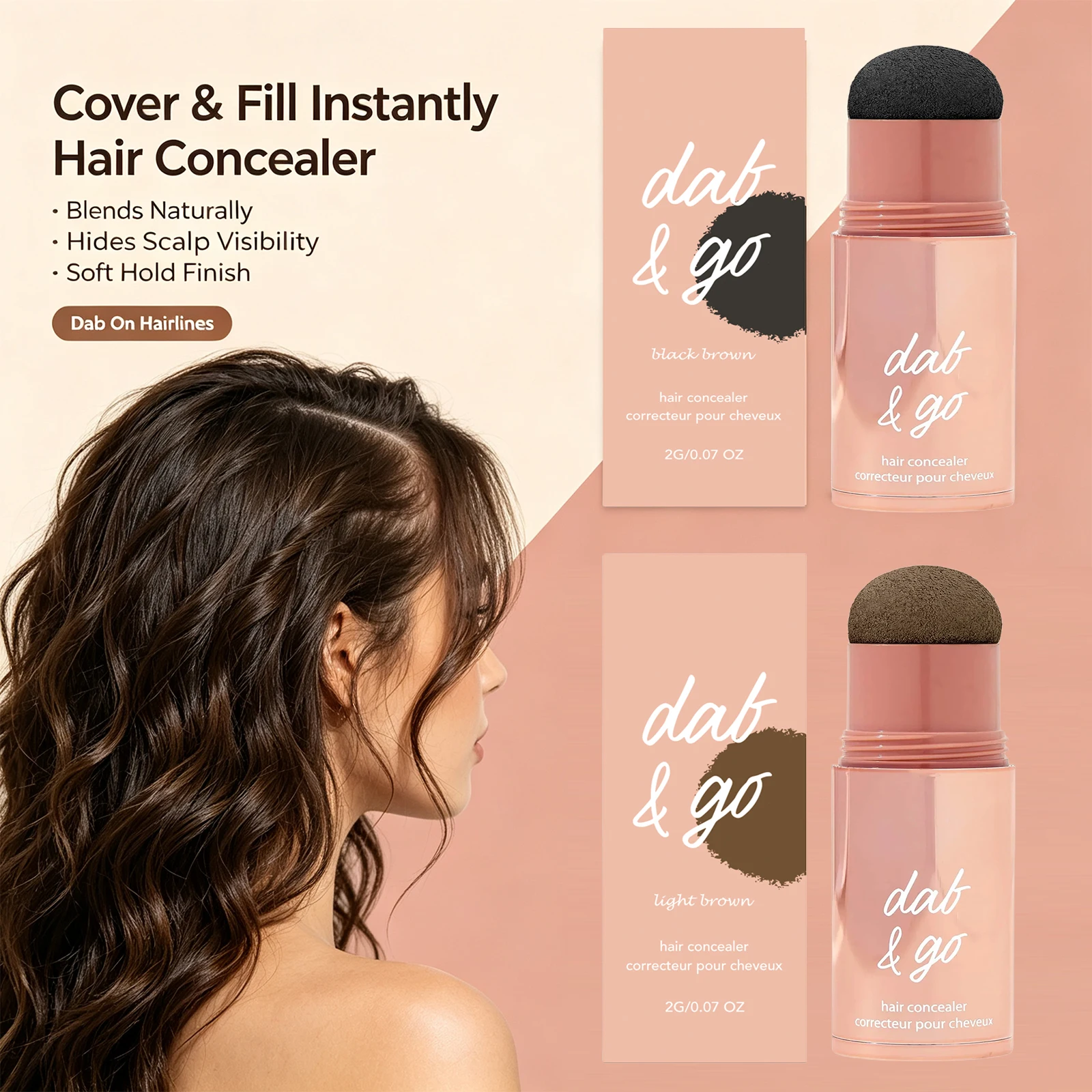 Hairline Shadow Powder for Thinning Hair and Root Touch up Filling Hair Holding Waterproof Sweat-Proof Portable Hair Shadow