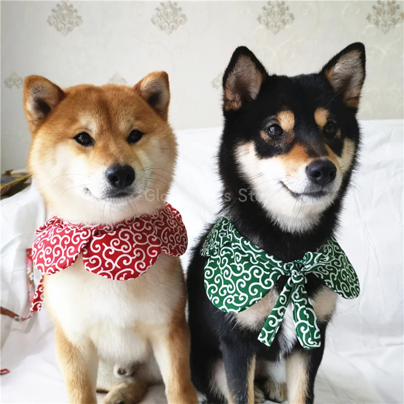 Dog Bibs Pet Saliva Towel Scarf Ornament Dog Collar Neckerchief for Shiba Inu Kimono Accessorie Cat Dog Photography Pet Bow Tie