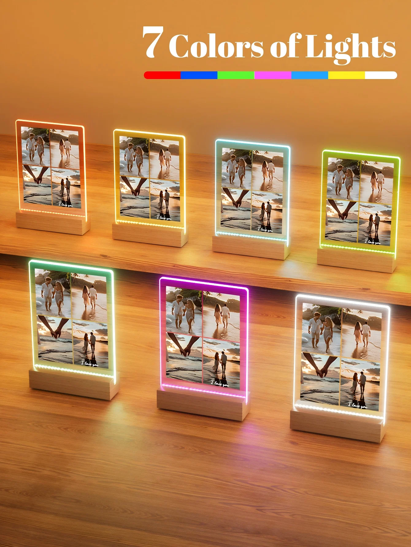 1pc Customized Text Special Gift Acrylic Printing Design Personalized Photo, Asymmetric 3D Light Funny Meeting Desk Decor Bedroo
