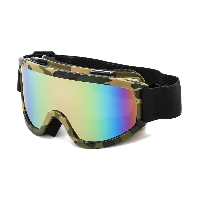 Outdoor Ski Goggles, Colorful Anti-fog and Windproof Large-frame Mountaineering Goggles, Eye-protection Sports Glasses.