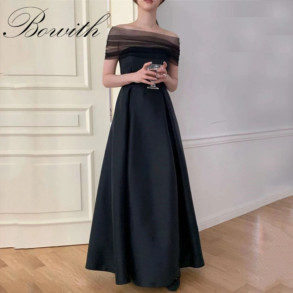 

Bowith Simple A Line Wedding Dress Korea Black Photoshoot Satin Sleeveless Bridal Gown Floor Length Bridesmaid Dress Customized
