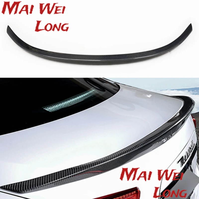 

For Maserati Ghibli Carbon Fiber rear spoiler Rear trunk wing Gloss Black Novitec Style for Ghibli Carbon Rear Spoiler 2014 - UP