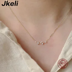 Jkeli S925 Sterling Silver XINGX necklace Women's Design Fine Five-Pointed Star Plated 14k golden clavicle chain