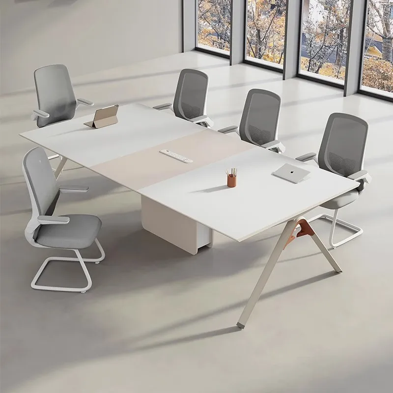 Office conference table simple modern conference room table and chair combination small reception negotiation