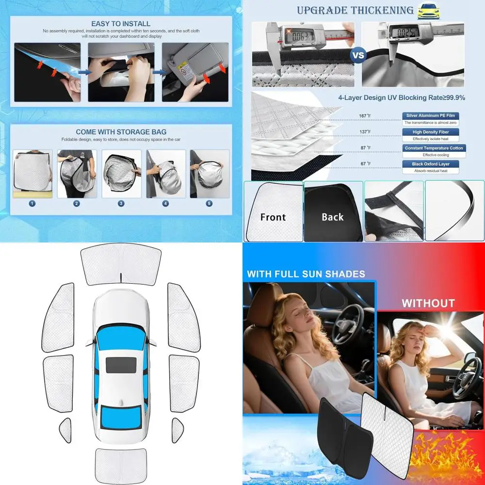 

Универсальные накидки на окна автомобиля для моделей 2023-2025 годов, солнцезащитные шторки с УФ-защитой и функцией приватности для лобового и боковых задних стекол