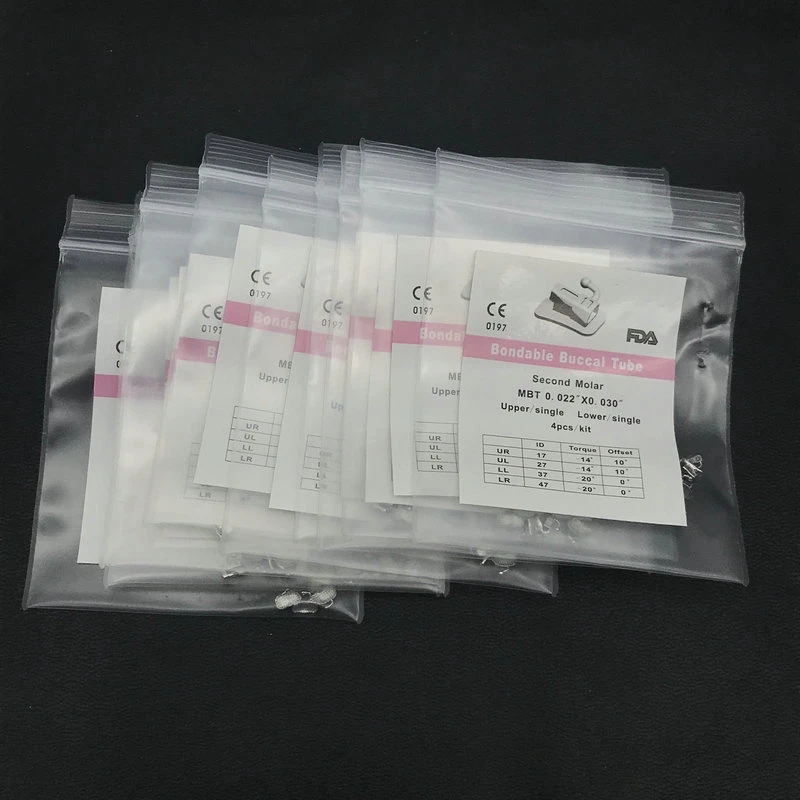 10 Packs Dental Orthodontic Buccal Tube Bondable Roth/MBT/Edgewise 0.022 1st/2nd Dental Buccal Tube