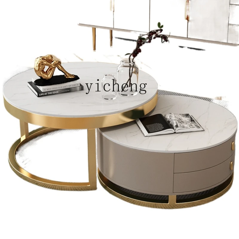 YY Nordic Small Apartment Living Room Size round Combination Tea Table Simple Mini Nested Tables