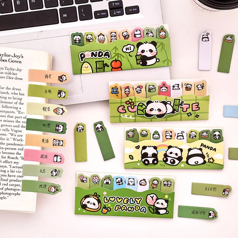 120 folhas de papel panda dos desenhos animados almofadas de memorando simples scrapbooking adesivo material escolar post notas pegajosas papelaria de escritório