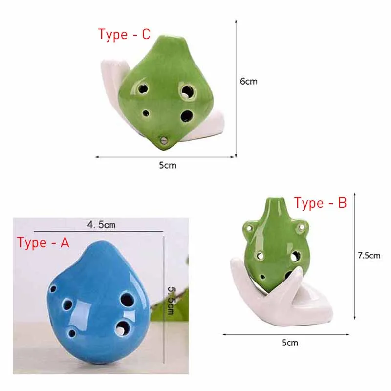 Mini instrumento de Ocarina pequeño para niños, 1 piezas, 6 agujeros, instrumentos musicales, Soprano, juguetes para niños, deportes de viento de