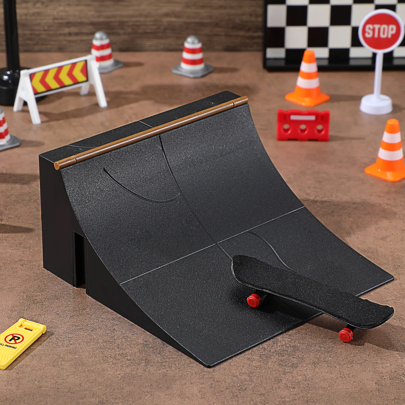 

High Durability Finger Skateboard Park Obstacle Kit Plastic Ramp Stair Rail Set for Kids Fingerboard Tricks Coordination