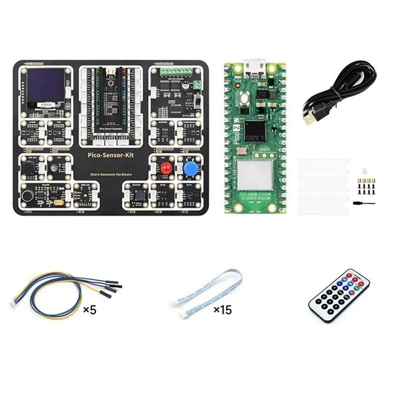 [NEW!】 Pico 2 W Sensor Kit For Raspberry Pi Pico 2 W Microcontroller Development Board RP2350 Chip Supports WIFI And Bluetooth