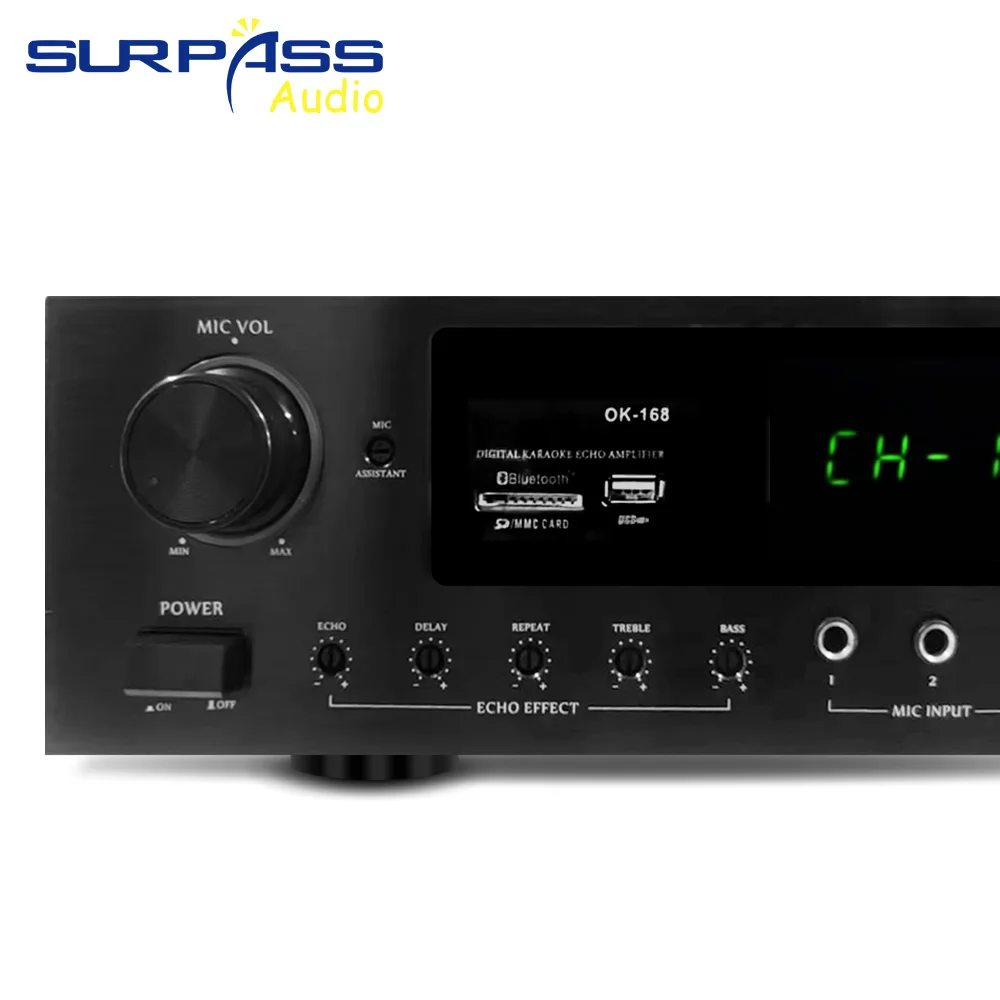 Домашний HIFI усилитель 8 Ом 150 Вт Bluetooth 5,0 усилители USB пульт дистанционного управления микрофон вход аудио звуковая система для вечеринки караоке-театра