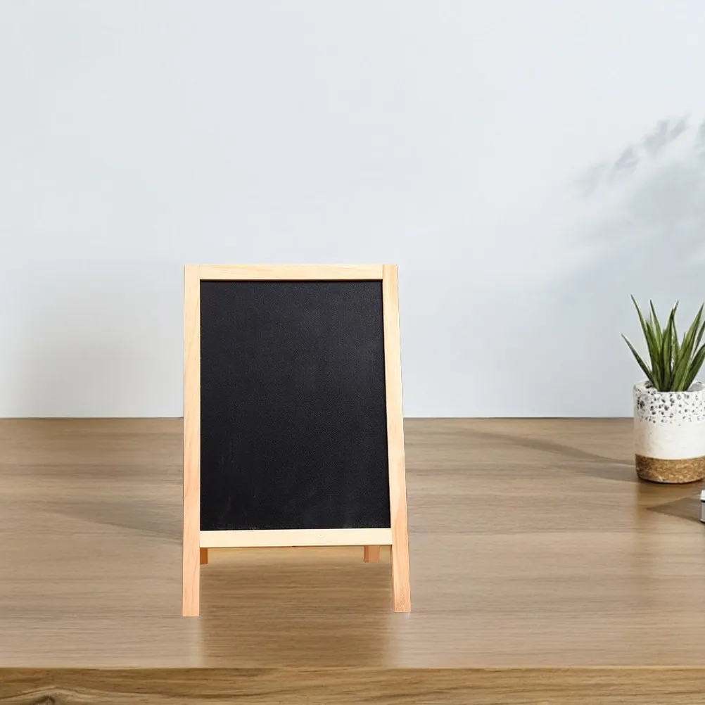 Double-Sided Wooden Mini Chalkboard Message Board Stand Kitchen Garden Birthday Wedding Erasable Writing Display