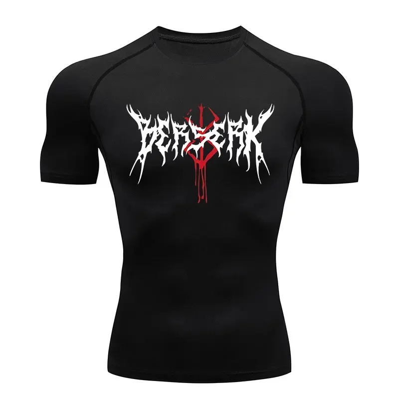 

Anime Berserk Compression Tshirt Men's Rashgard Tops Short Sleeves Second Skin Bodybuilding T-Shirt Quick Dry Tight Shirt Men
