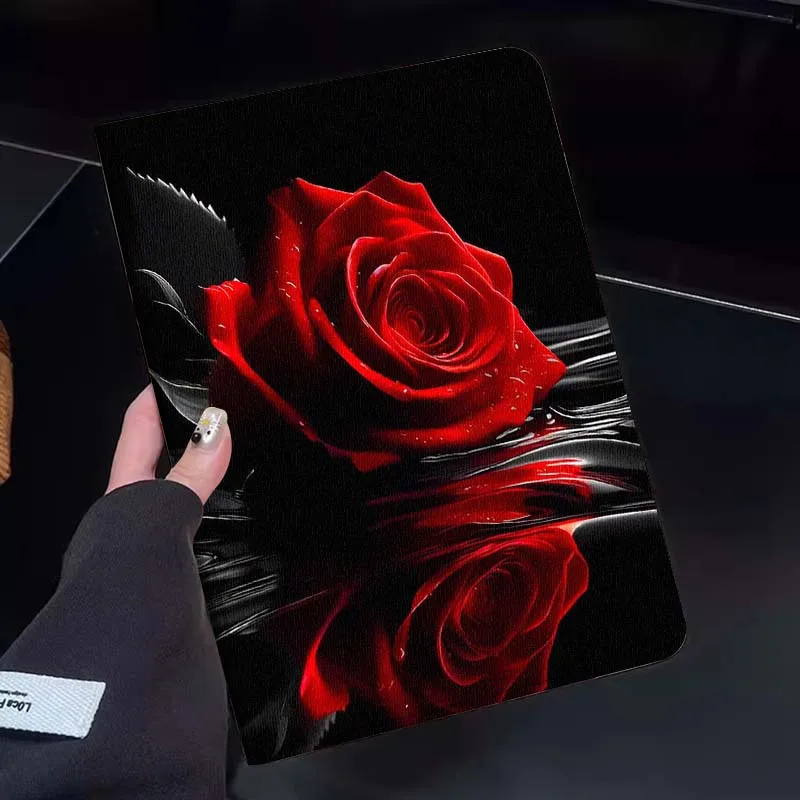 

Red Rose Water Reflection Tablet Case For Huawei Honor MatePad MediaPad Air 5 6 7 11 V6 V7 V8 V9 X9 X8 T10 T10s C5e T5 Gift