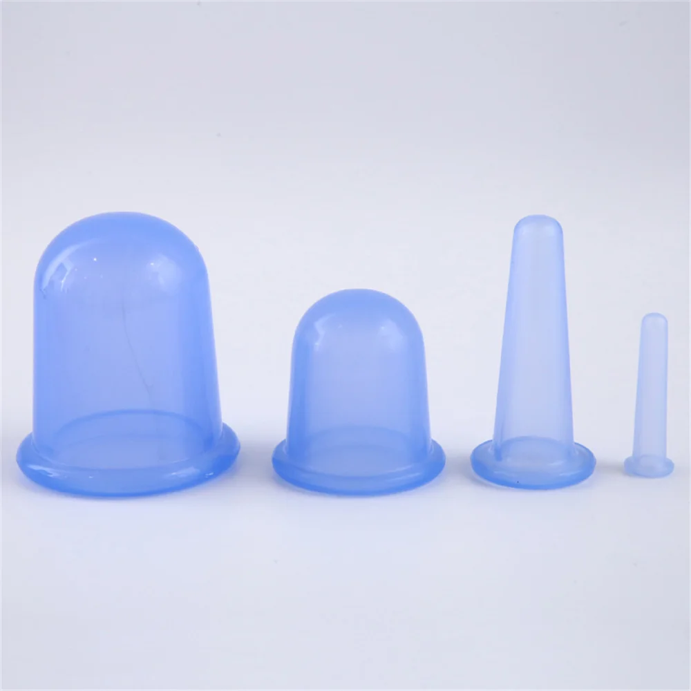 

4PCS Jar Silicone Vacuum Cupping Cans For Massage Ventouse Anti Cellulite Suction Cups Face Body Pain Relief Massage Masajeador