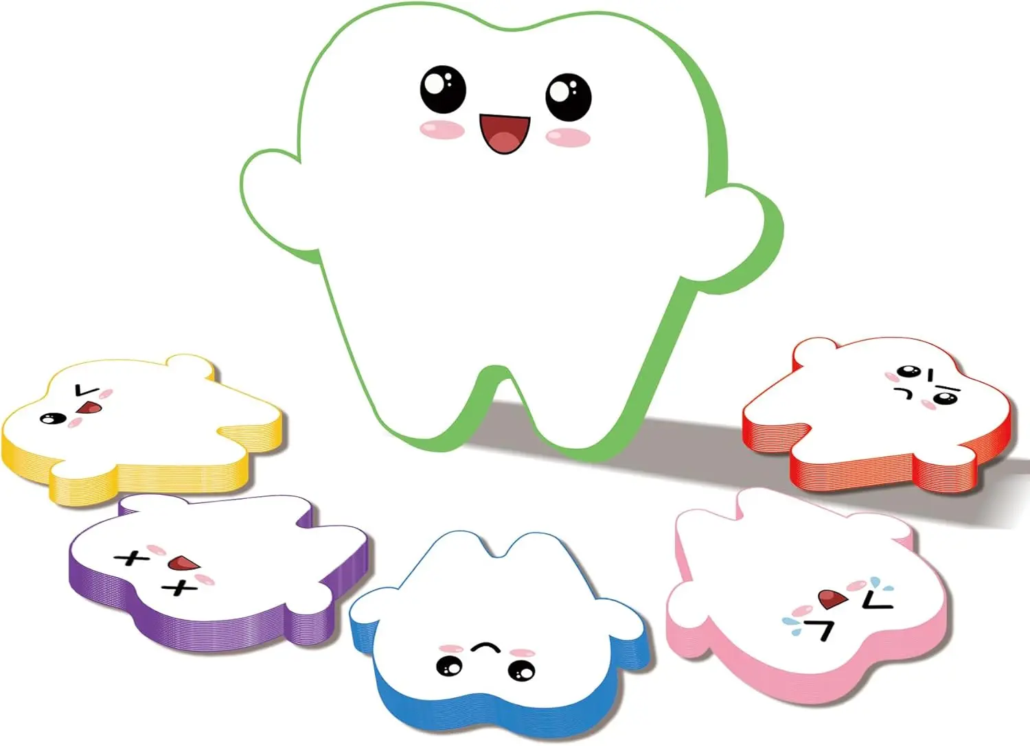 

6 Set Dental Assistant Sticky Notes 2.36 x 3.07 inch Tooth Shaped Memoeo Pad 300 Page Nurse Practitioner Tools