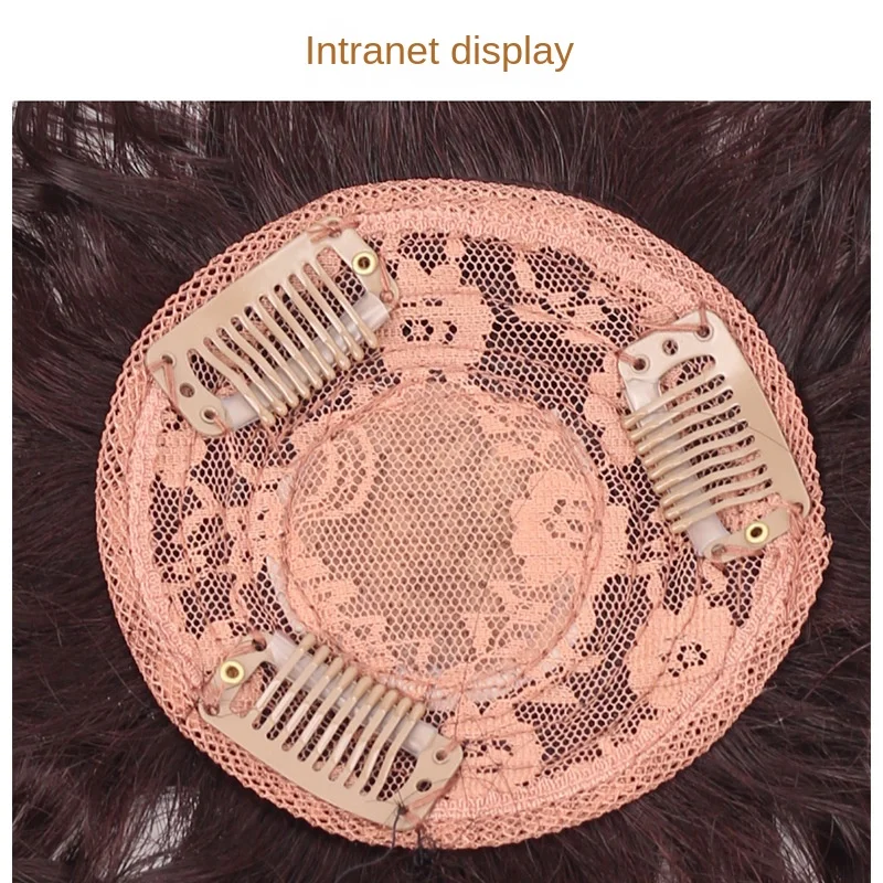 Natural Color/Dark Brown Human Hair Toppers For Women 3 Clips In Corn Perm Hairpieces For Mom Hair Loss Volume Cover Grey Hair