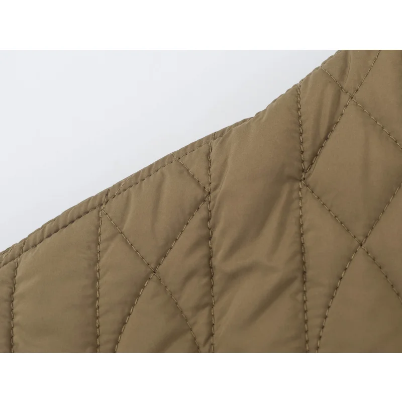 Damen-Freizeitjacke aus Baumwolle in Unifarbe mit Stehkragen, einzigartigem Designer-Look, Kordelzug in der Taille, lockerer Schnitt, Damen-Reißverschluss-Oberbekleidung – Detail 22