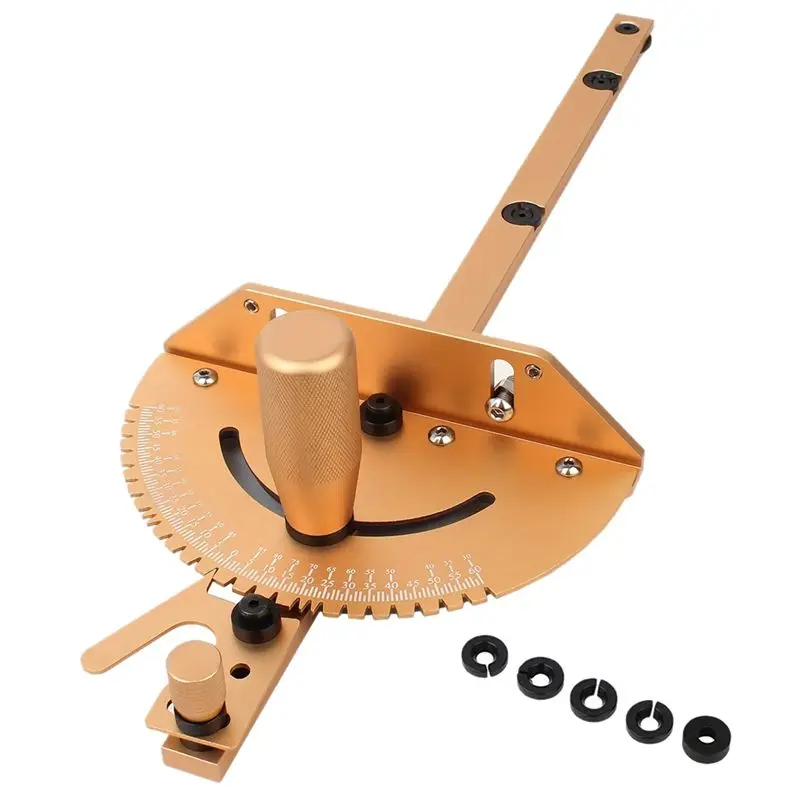 Happy New- Miter Gauge Aluminum Alloy Handle Benche Table Saw Router Miter Gauge Sawing Assembly Ruler Woodworking Tools Reusabl