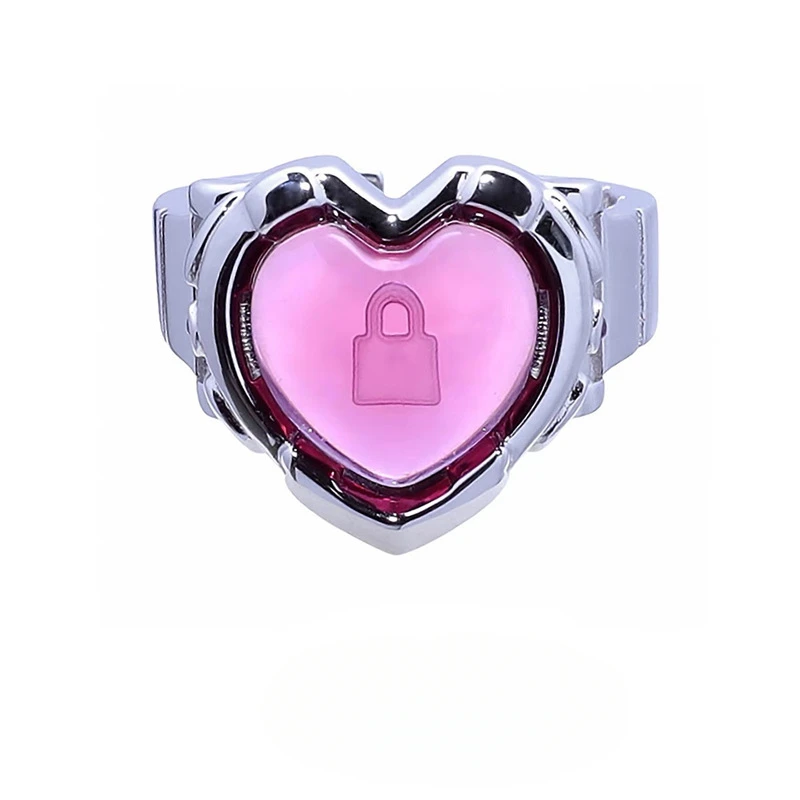 Heart Lock Ring Confession Engagement Wedding Jewelry Open Adjustable Ring Eye Catching Design, Beautiful Meaning Jewelry Gifts