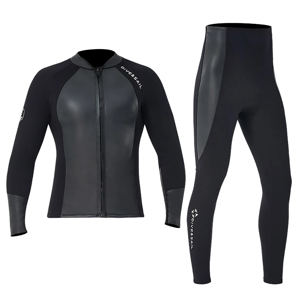 

2mm Neoprene Smooth Skin Diving Suit Dive Suit For Men and Women Jacket Pants Professional Diving Clothes Pants Suits Front Zip