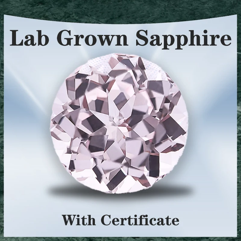 

Top Lab Grown Sapphire Round Cut Morgan Pink VVS1 Selectable AGLCertificate Charms Gemstone for DIY Jewelry Making Materials