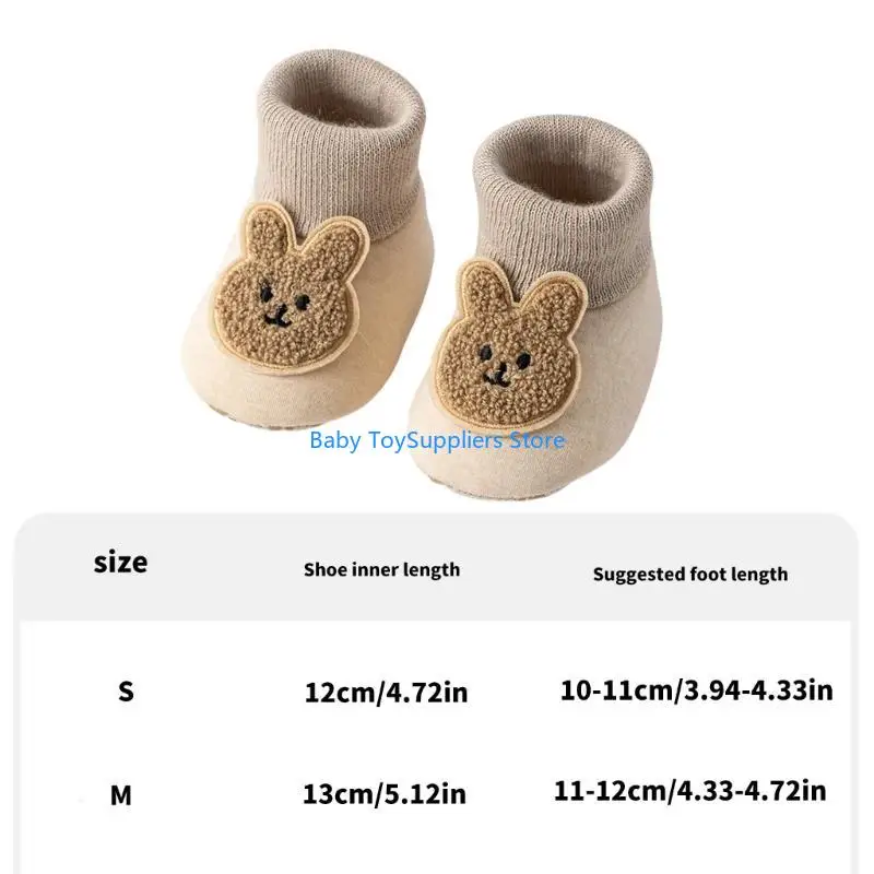 R1WF Infant Mittelkalbboden Socken Cartoon Baby Lernt Wanderschuhe Nonslip Grip Boden für Zuhause und Außengebrauch
