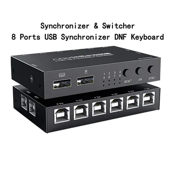 USB 동기화 장치 DNF 키보드 마우스, USB 공유 디스플레이 동기화 컨트롤러, KVM 스위처, 금속 쉘 플러그 앤 플레이, 8 포트