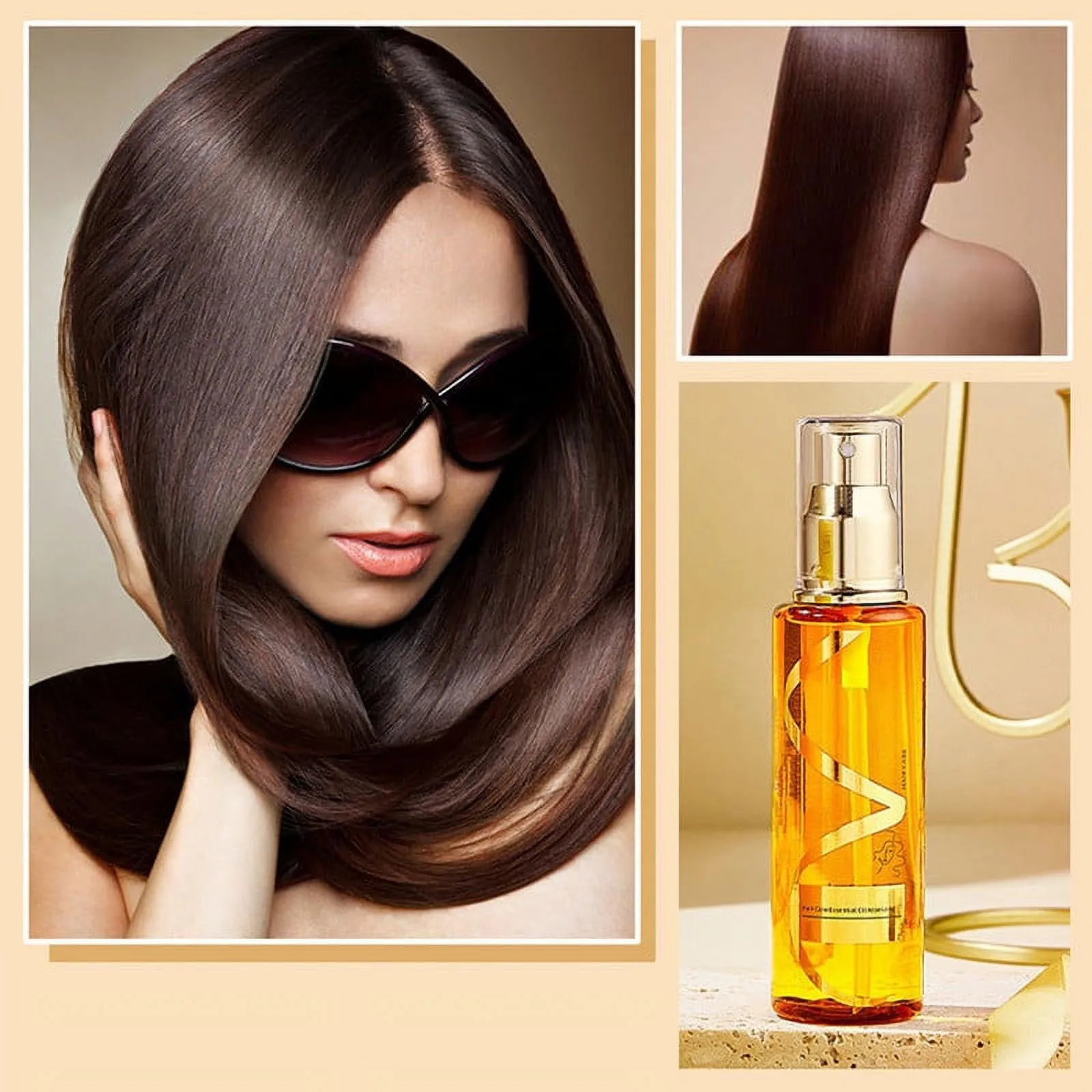 Spray de reparación sin aclarado para el cuidado del cabello, aceite esencial para el cuidado del cabello sedoso, tratamiento hidratante para el cabello