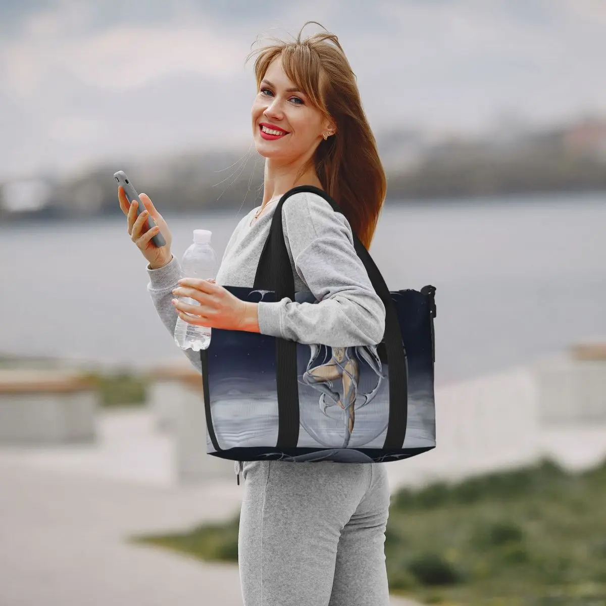 Bolsa de viagem espanhol Lola Indigo Beach, sacola de grande capacidade para academia, ioga, mulheres, compras, bolsa de ombro