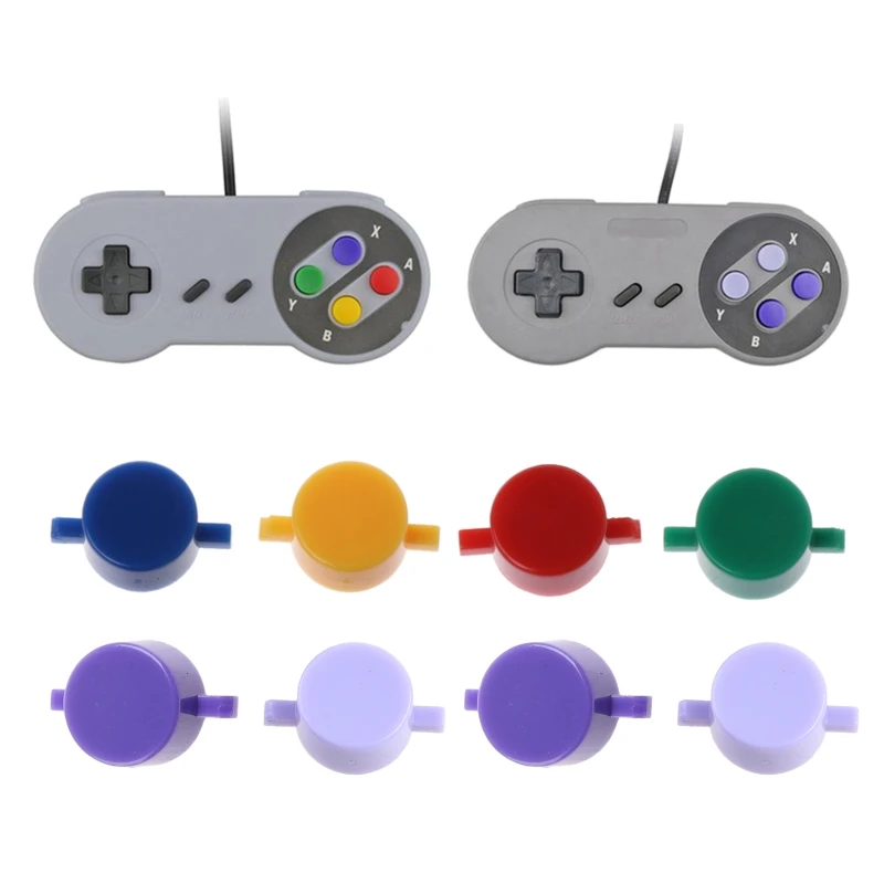 4Pieces Repair Parts Plastic Buttons A B X Y ABXY Button Kit Replacement Accessory for Super NES/for SFC Controller Kit