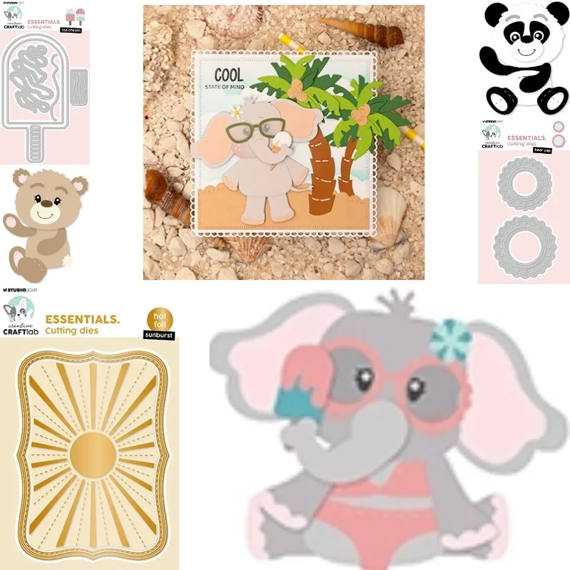 The Fluffy Little Bear Is Very Cute Patch Cut Metal Die and Stamp for Scrap Booking Stencil Album Paper DIY Gift Card Decoration