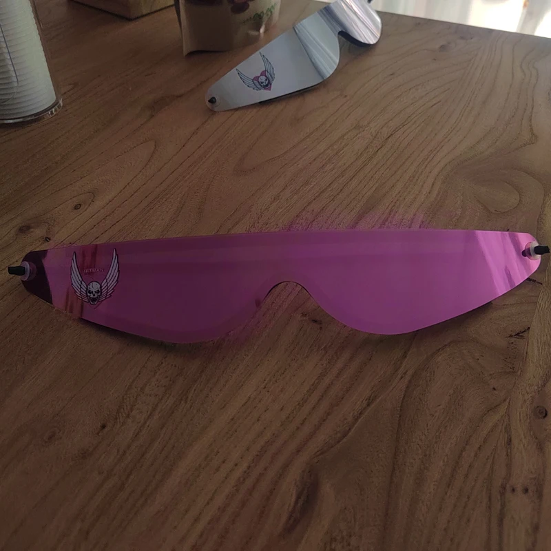 New Hitman Bret Hart Licensed Silver Hart Wrap Around Shades pink Sunglasses