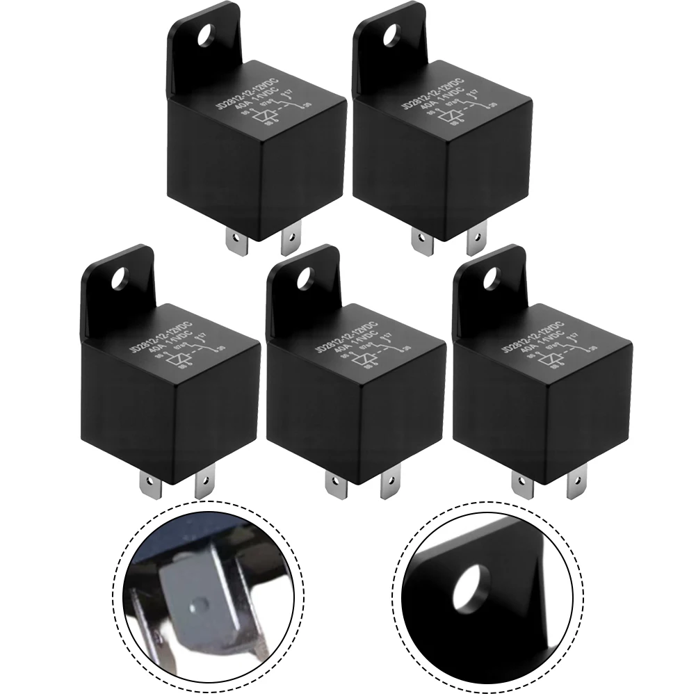 

5pcs 5 Pin 40A 12V Multipurpose Car Relay For Cars Motorcycles Black NEW 12V Automotive Relays Replacement